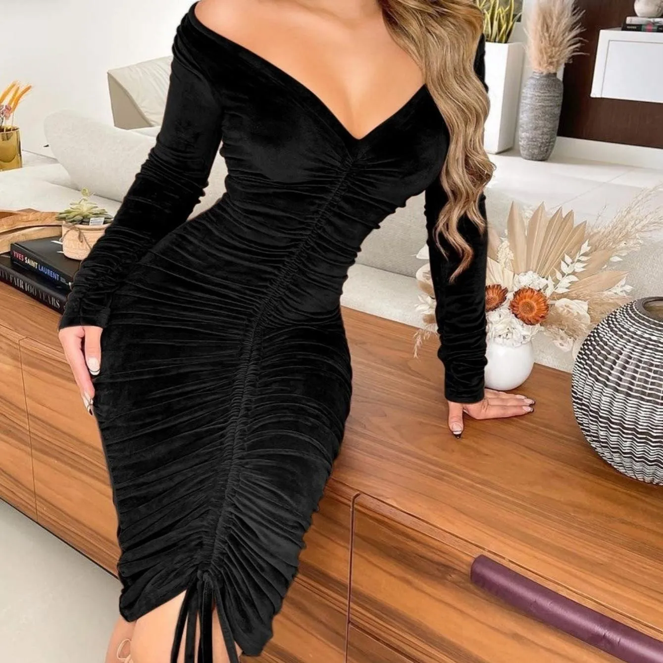 women's dresses v neck off the shoulder velvet ruched mid length dresses women's dresses v neck off the shoulder velvet ruched mid length dresses
