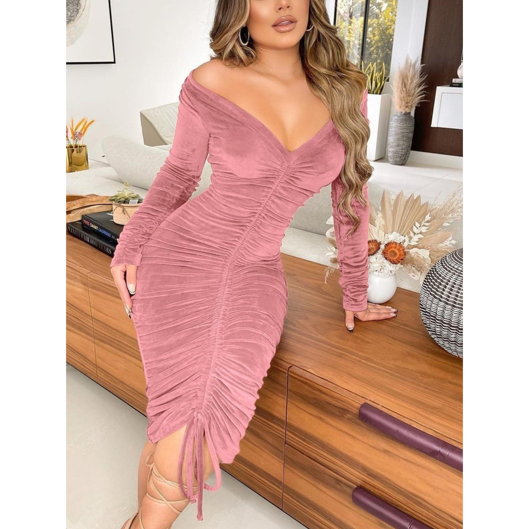 women's dresses v neck off the shoulder velvet ruched mid length dresses women's dresses v neck off the shoulder velvet ruched mid length dresses